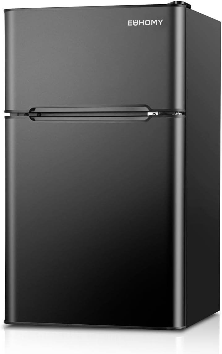Euhomy Mini Fridge with Freezer, 3.2 Cu.Ft Mini Refrigerator with Freezer