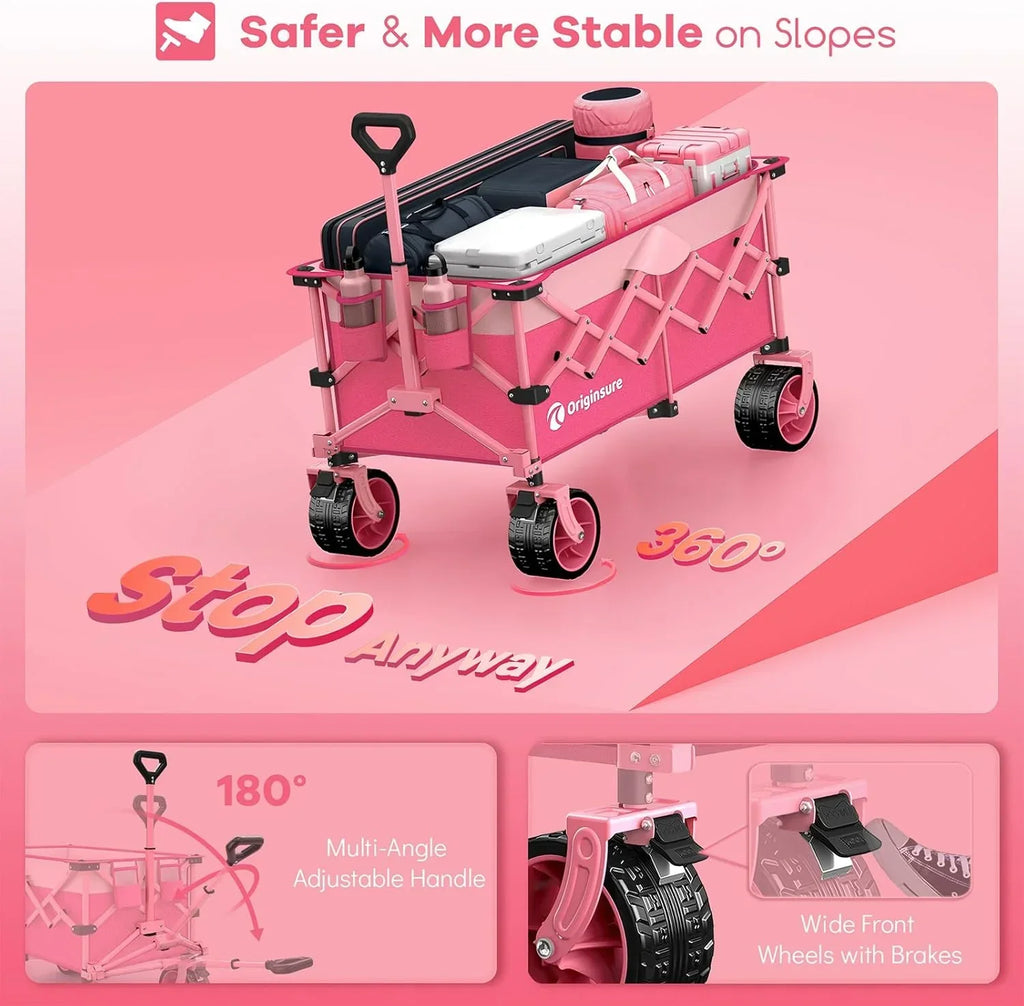 38 long foldable four-wheel stroller 460 lb capacity 220 liter folding beach stroller
