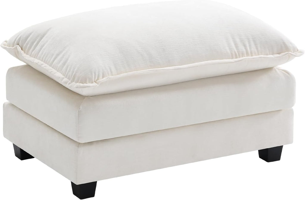 111.4 Inch L-Shaped Modern Sofa Modular Cloud Sofa Ottoman 4-Seater Chenille Deep Seat Sofa