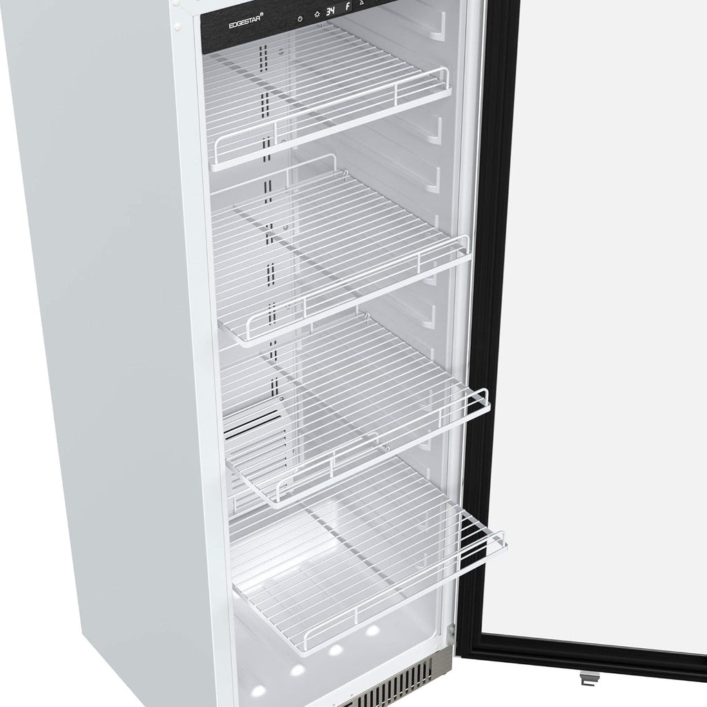 EdgeStar VBM101 22" Wide 10.1 Cu. Ft. Commercial Beverage Merchandiser – Stainless Steel, Temp Alarm, Reversible Door