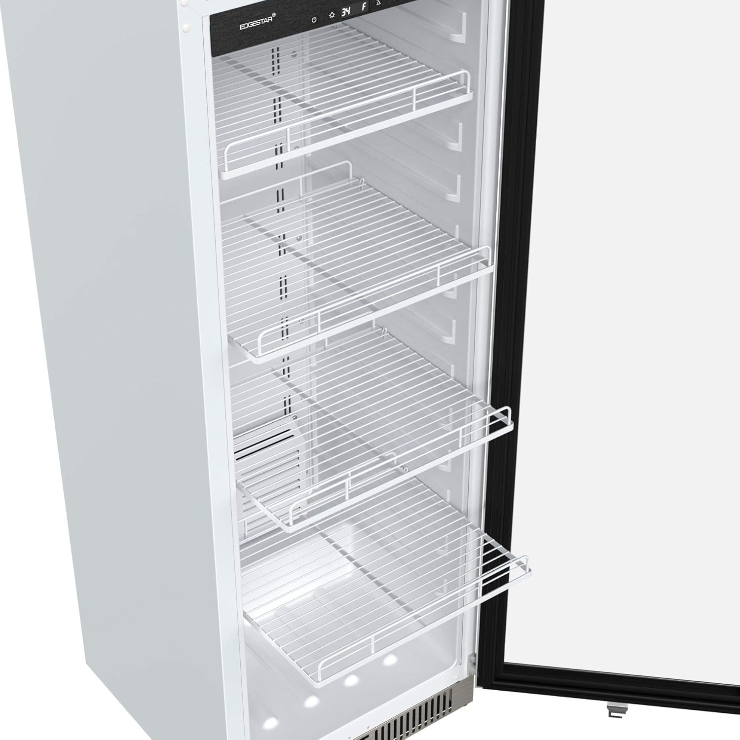 EdgeStar VBM101 22" Wide 10.1 Cu. Ft. Commercial Beverage Merchandiser – Stainless Steel, Temp Alarm, Reversible Door