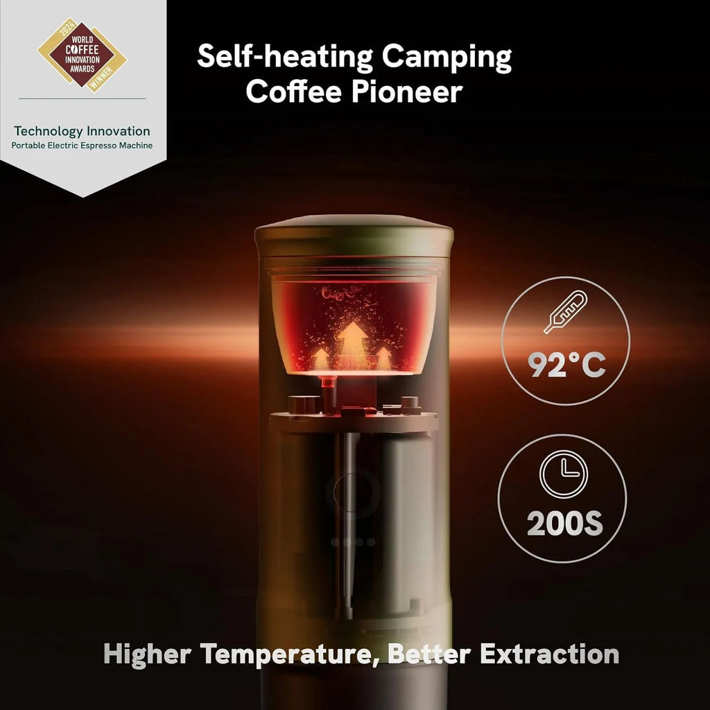 Nano Portable Electric Espresso Machine, Travel Coffee Maker for Camping, Car Coffee Maker Self-Heating with USB-C, With Ground Coffee & NS Capsule for RV, Hiking, Office