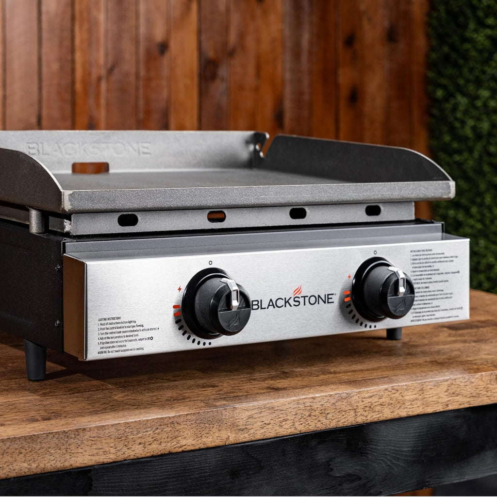 Blackstone 1666 22" Tabletop Griddle with Stainless Steel Faceplate, Powder Coated Steel, Black