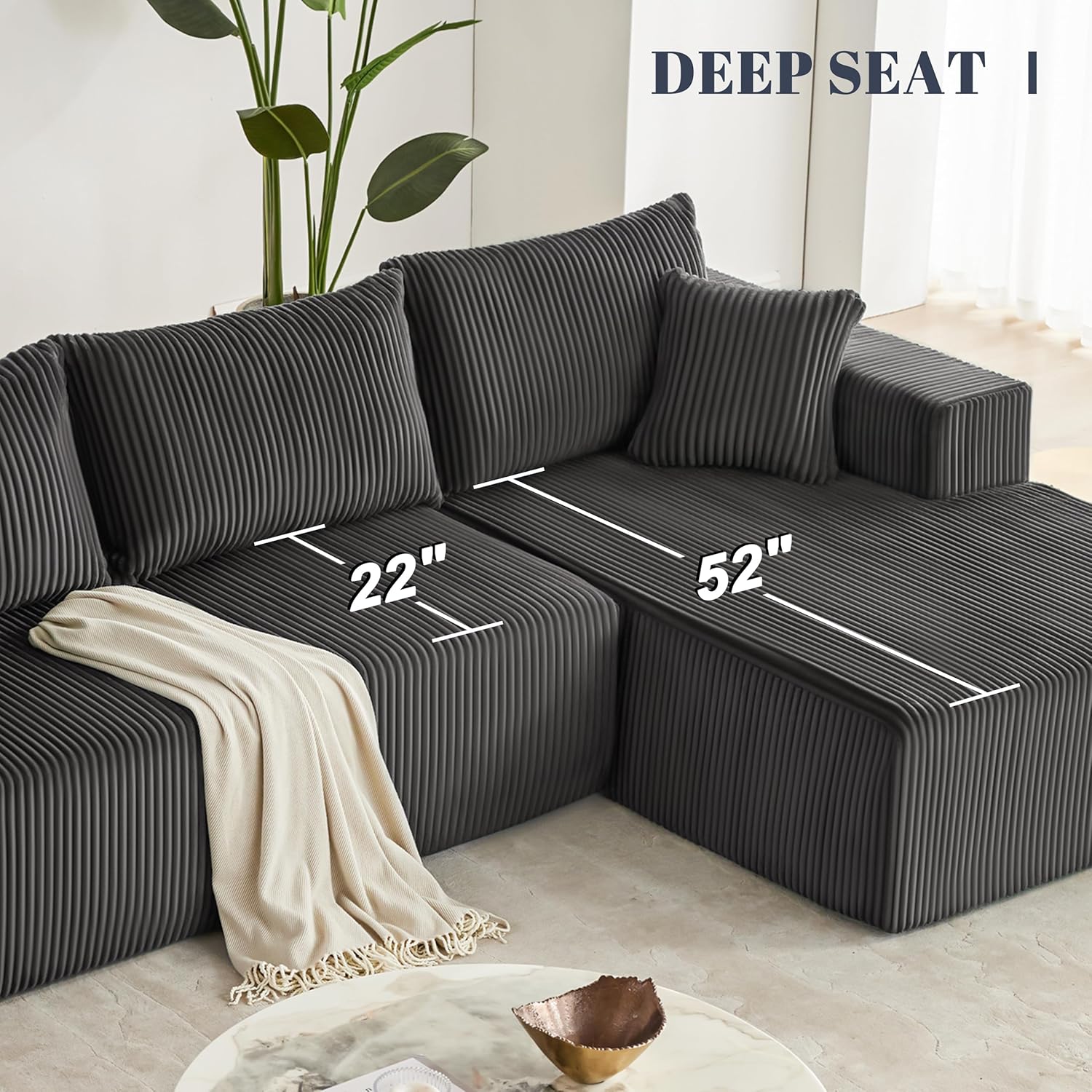 108 Modular Sectional Sofa Cloud Sectional Couch Modern Modular L-Shape Sofa Couch