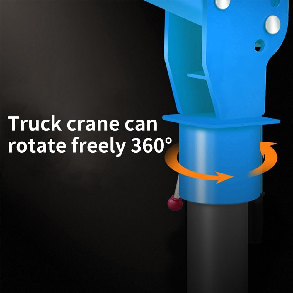 Pismire Winch Versatile 0.5T Folding Truck-Mounted Bed Crane Hoist Lift Pickup with Electric Winch 3500 lb 12V, Painted Steel 1100 lb Pickup 360掳 Swivel Base