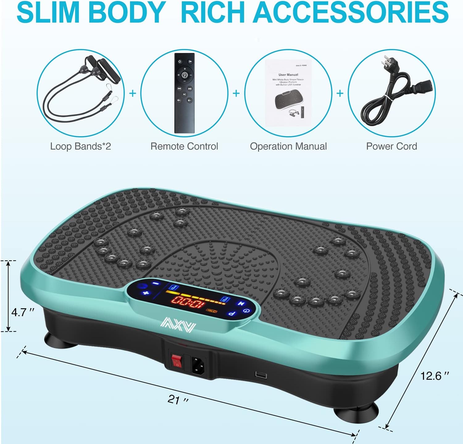 Vibration Plate Fitness Platform Exercise Machine Vibrating Lymphatic Drainage Shaking Full Body Shaker Workout Vibrate Stand Shake Board Sport Gym for Weight Loss Fat Burner for Women Men