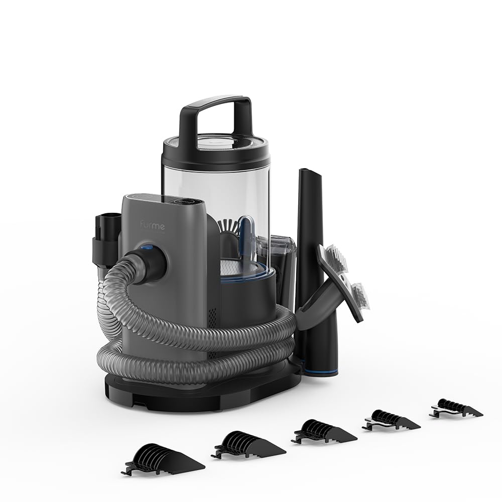 Professional Plus Pet Grooming Vacuum Kit, 5 Pet Grooming Tools, 2L Canister, Works for All Dogs, Cats, and Pet Fur