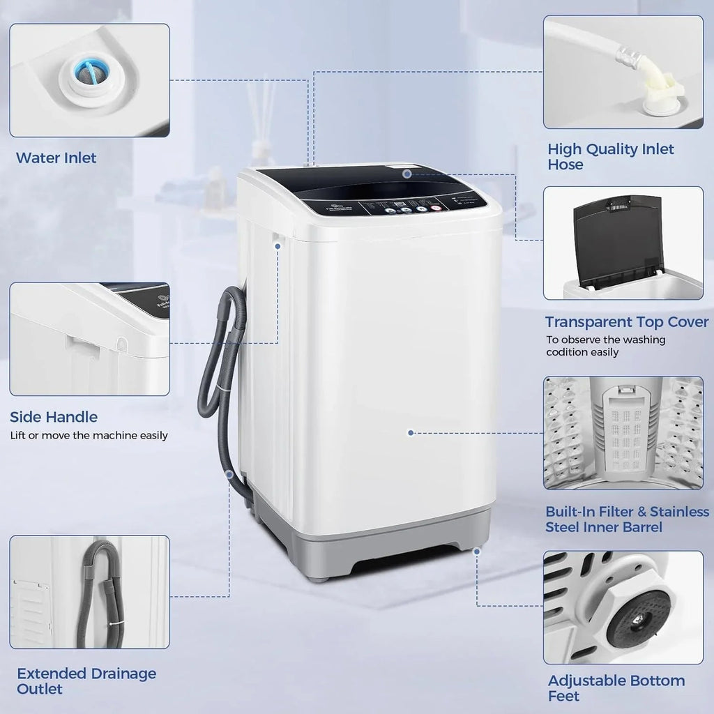 20Lbs Portable Washing Machine Nictemaw Portable Washer 2.8 Cu.ft Washer and Dryer Combo