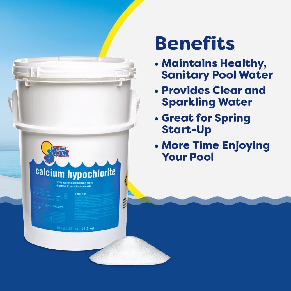 In The Swim Pool Shock 68% Cal-Hypo Granular Sanitizer for Crystal Clear Water Defends Against Bacteria, Algae, and Microorganisms