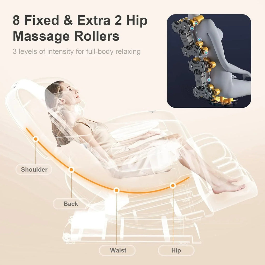 2025 Massage Chair Full Body Zero Gravity Massage Chair with 10 Fix Rollers Heating
