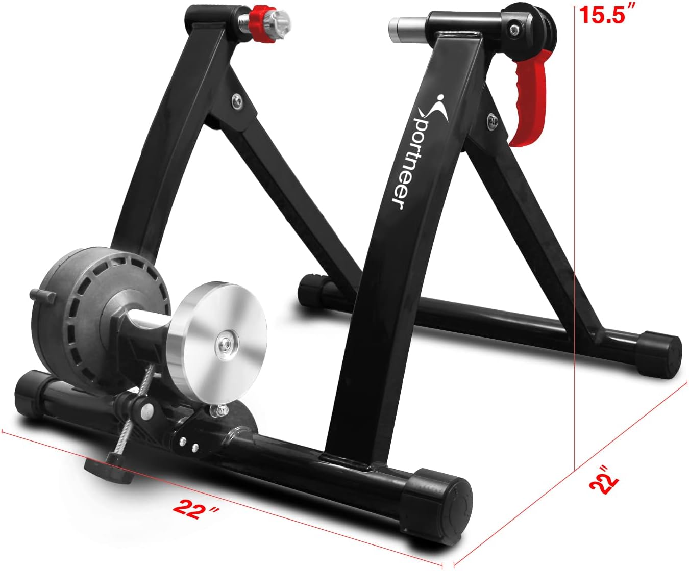 Bike Trainer Stand Indoor Riding - Sportneer Magnetic Stationary Bicycle Exercise Stand with Noise Reduction Wheel, 6 Resistance Adjustable