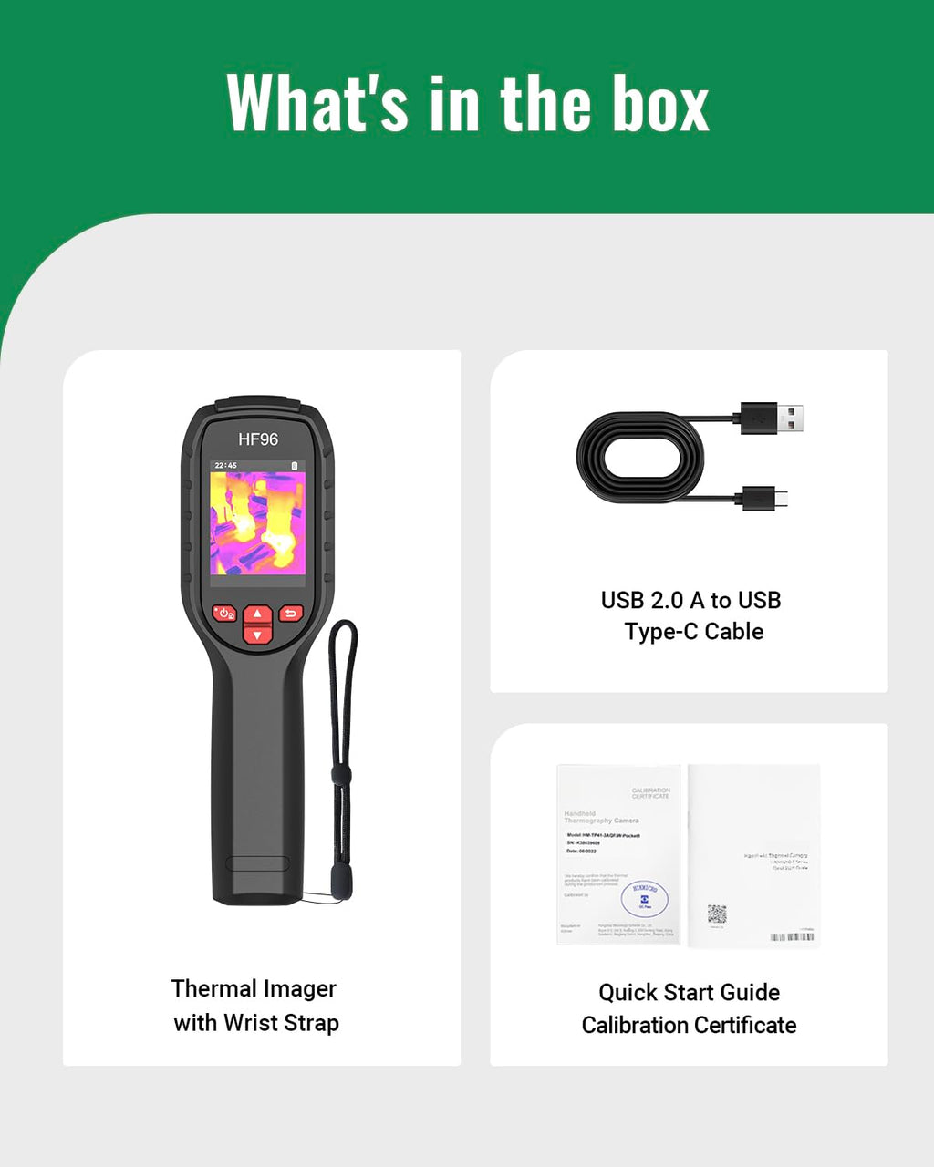 Thermal Camera, Super Resolution 240 x 240, Thermal Imaging Camera with Laser Pointer, 96 x 96 IR Resolution, 25 HZ Infrared Camera,-4°F to 1022°F, 50°FOV, 8h Battery Life Thermal Imager