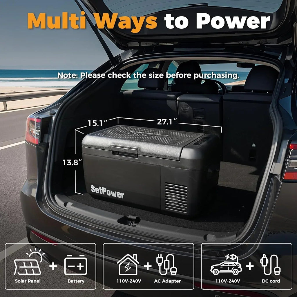 12V Refrigerator 21 Quart Portable Freezer 50 Hours Keep Cool Electric Cooler Car Refrigerator