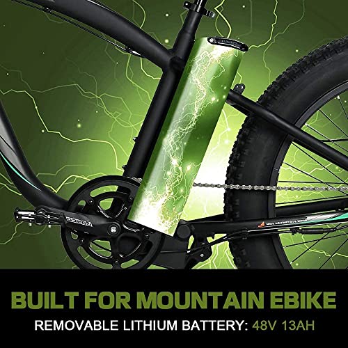 750W Electric Bike 26 测 Fat Tire Adult Electric Bicycles 48V 13AH Removable Lithium Battery Ebike with Suspension Fork Aluminium Frame Beach Snow Mountain E-Bike for Adults