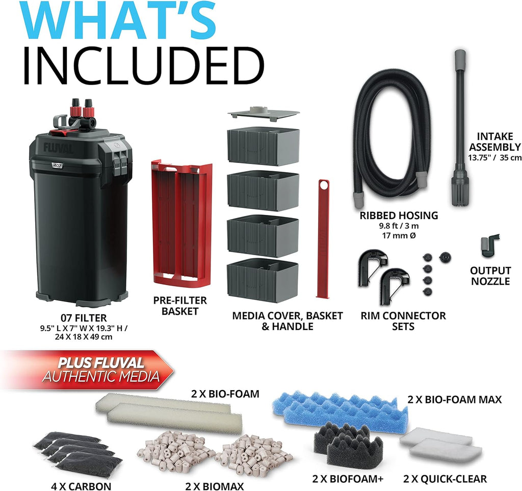 Perfomance Canister Filter - for Aquariums Up to 100 Gallons - Aquarium Canister Filter