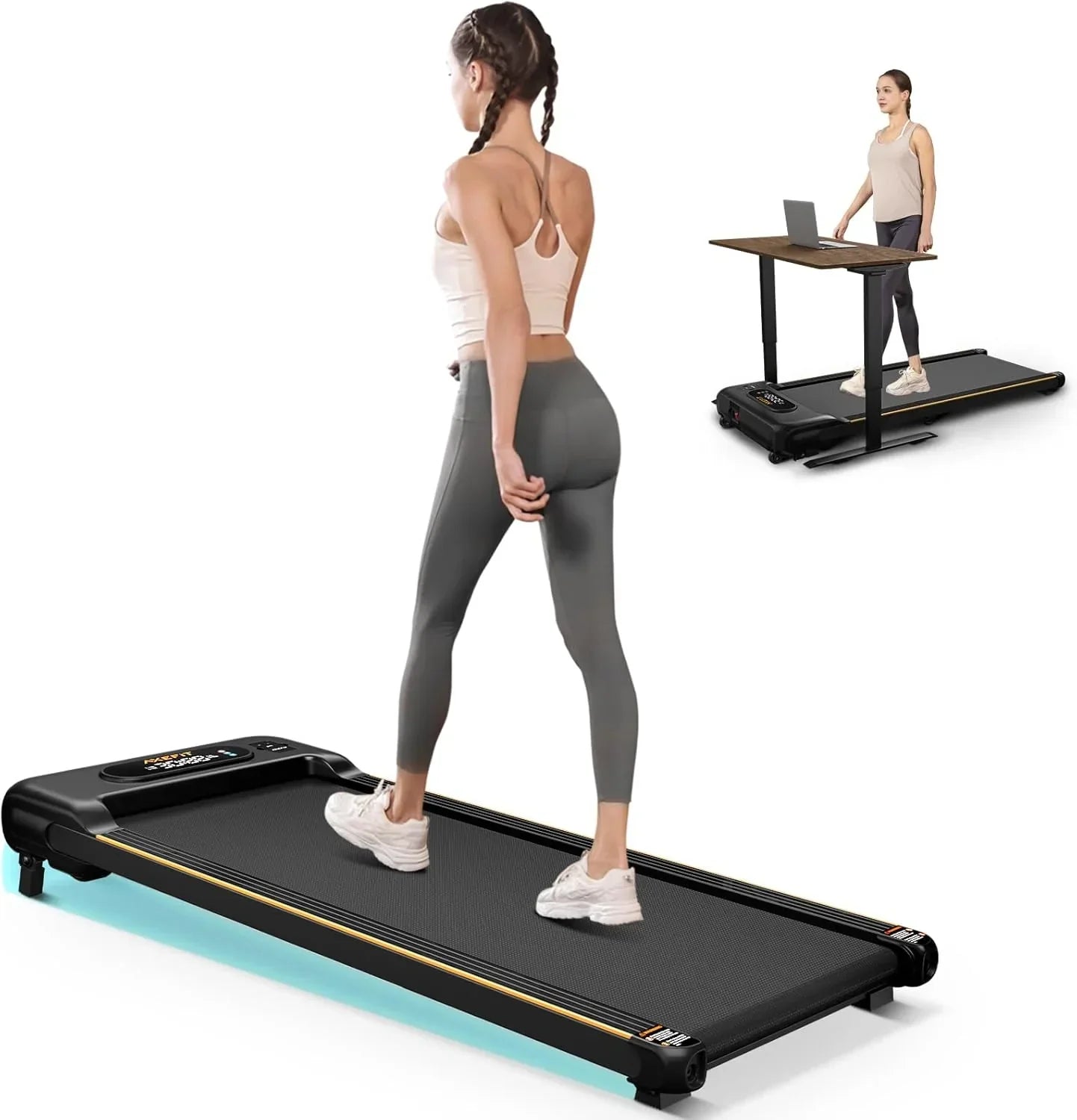 2.5 HP Portable Treadmill with Inclined Walking Pad Panel and Remote 4-in-1 Walking Treadmill