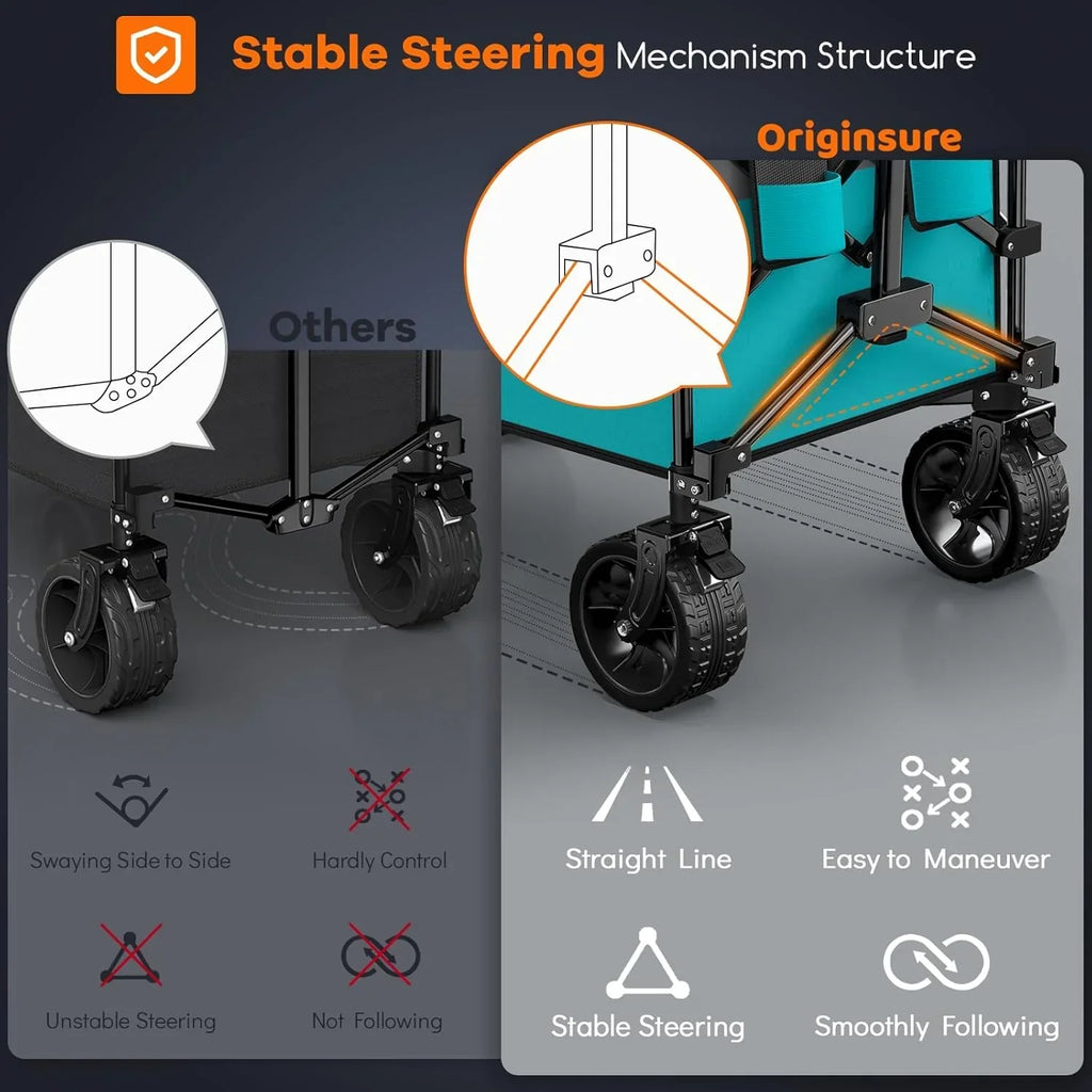38 long foldable four-wheel stroller 460 lb capacity 220 liter folding beach stroller