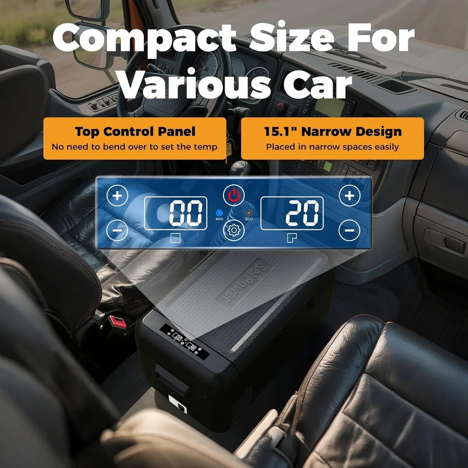 12V Refrigerator 21 Quart Portable Freezer 50 Hours Keep Cool Electric Cooler Car Refrigerator