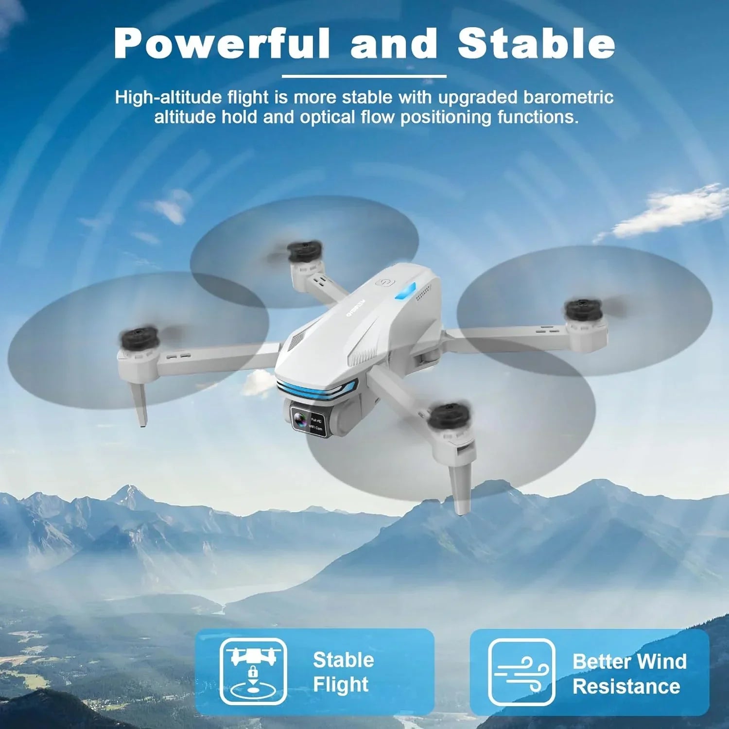 2K HD FPV Drone for Adults with Camera Altitude Hold Foldable and Portable