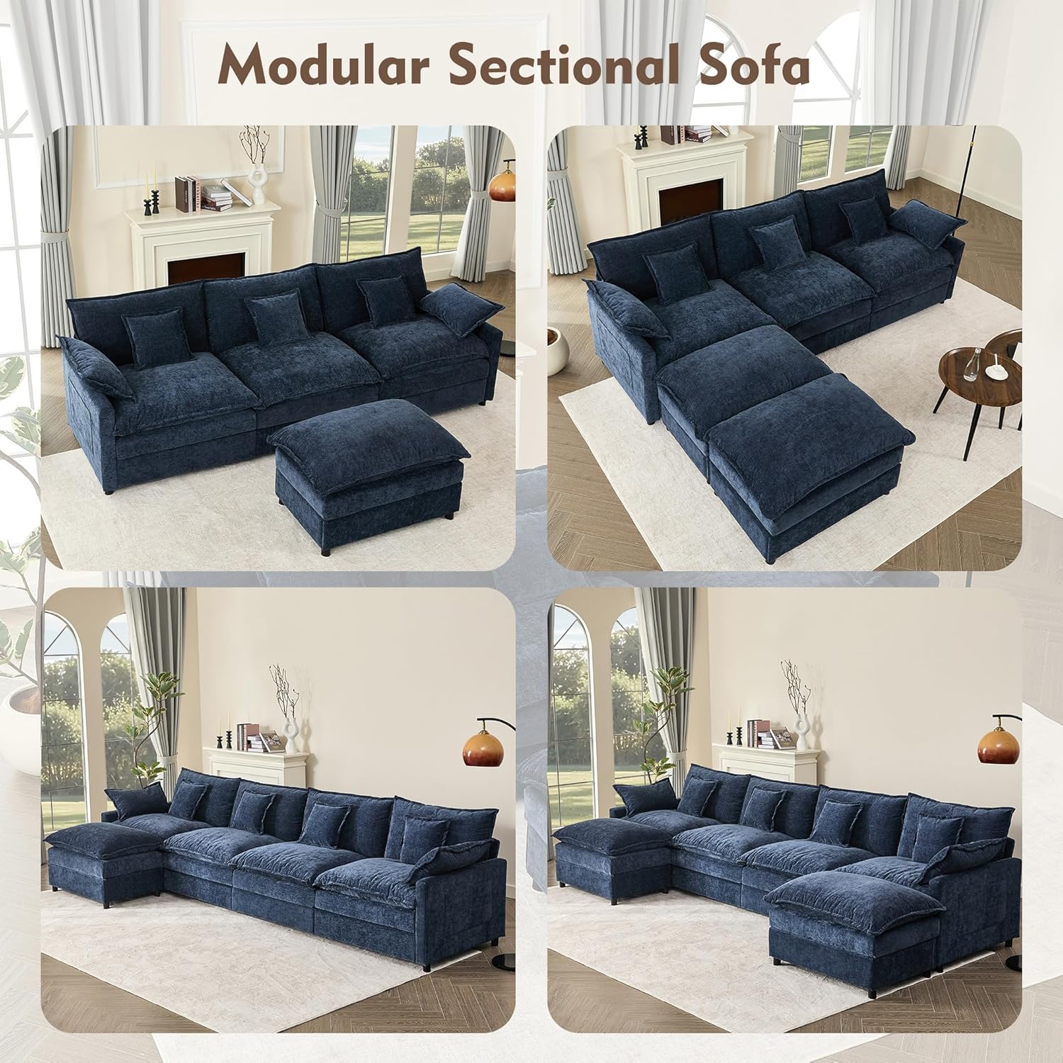 108 U-shaped sofa modular sofa three-seater comfortable cloud sofa