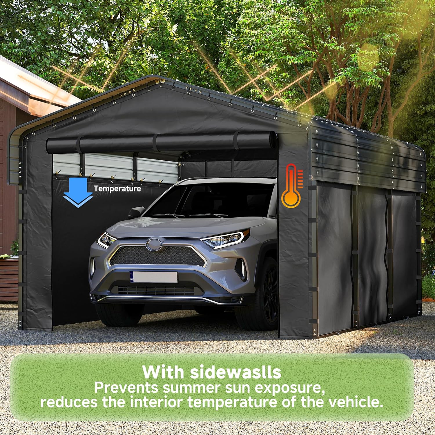 10x15 Heavy Duty Metal Carport Outdoor Garage Car Shelter Shade with Heavier Frame