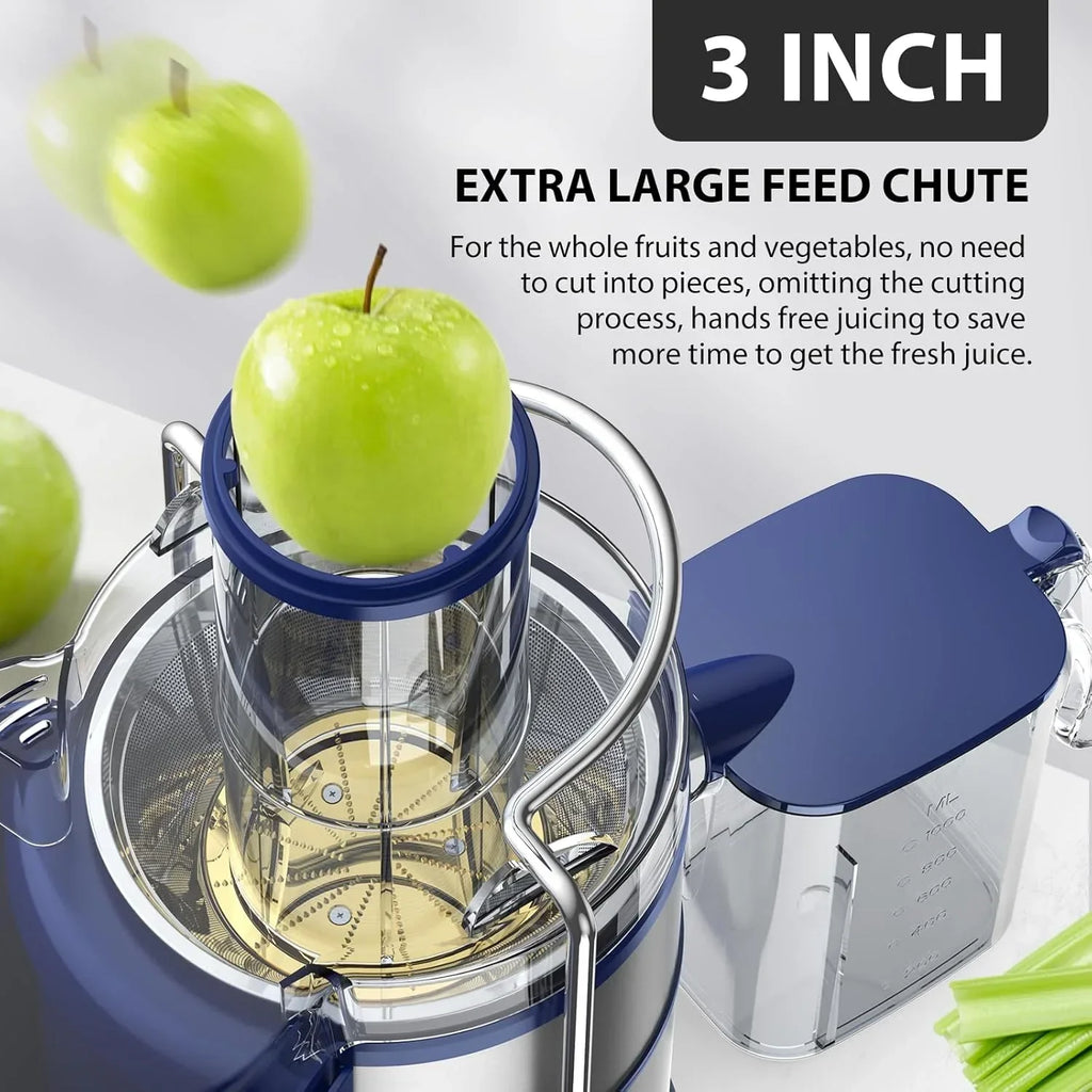 1300W KOIOS Centrifugal Juicer with Extra Large 3 Feed Chute and Titanium Filter