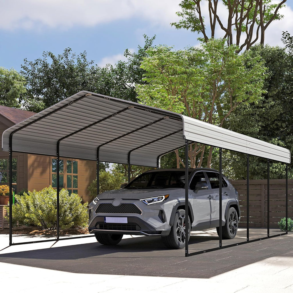 10x15 Heavy Duty Metal Carport Outdoor Garage Car Shelter Shade with Heavier Frame