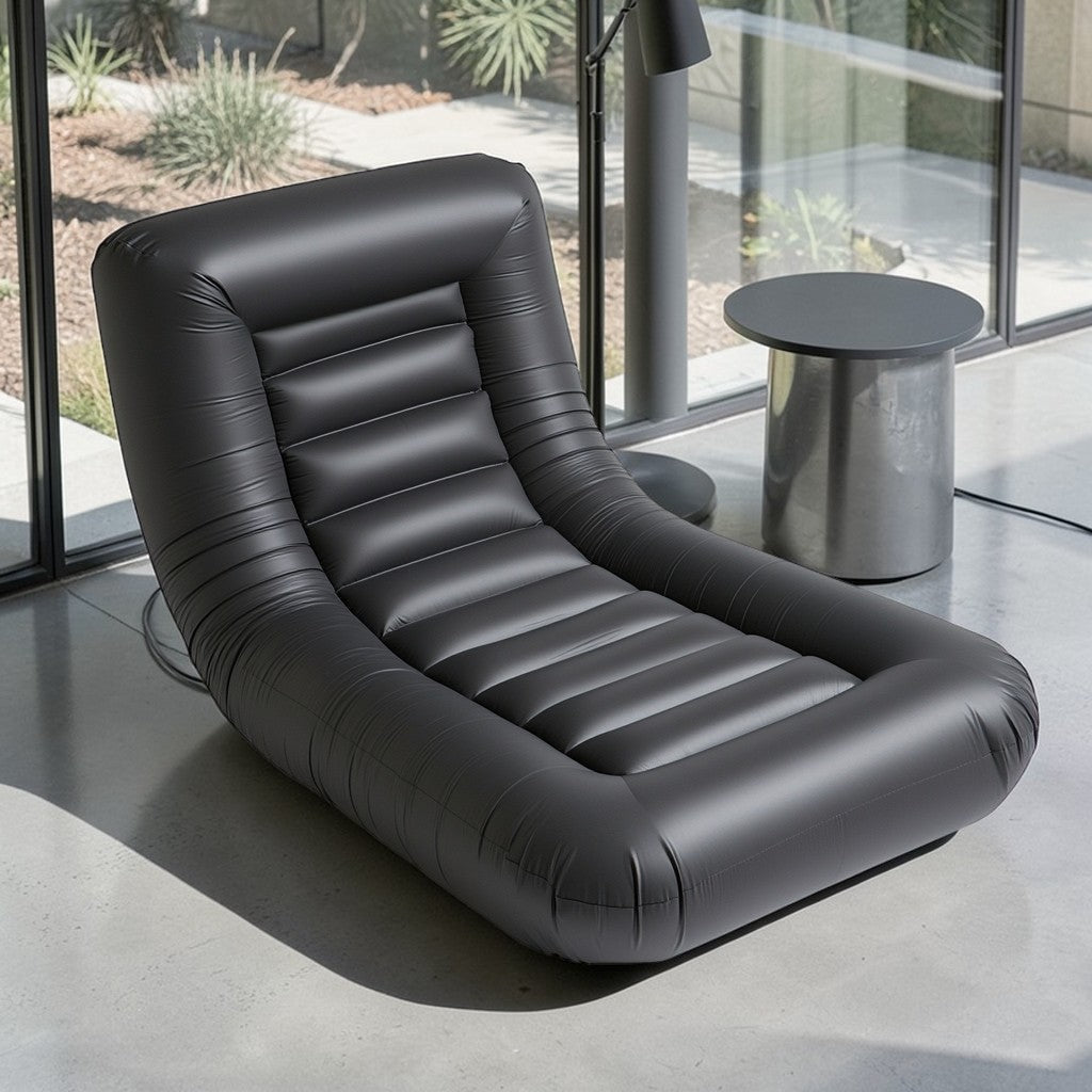 Padic Inflatable Sofa - High-Density Tech-Fiber - Professional Grade Orthopedic Support - Reinforced Structural Internal Beams - Charcoal Grey