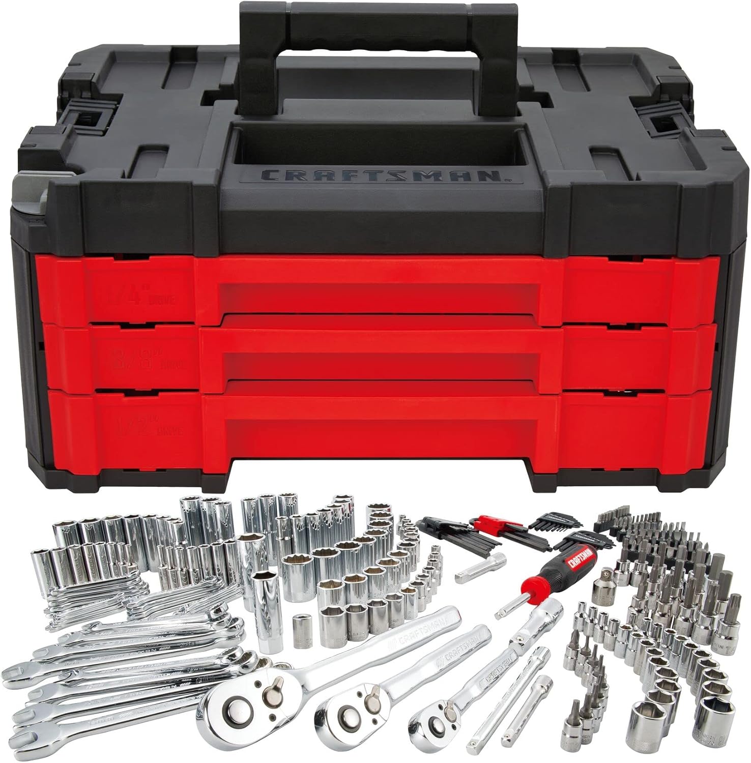 Craftsman 262-Piece Mechanic Tool Set, Master Socket Set with 3-Drawer VERSASTACK Tool Box, SAE/Metric Set (CMMT45309)