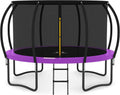 JUMPZYLLA Trampoline 8FT 10FT 12FT 14FT 15FT 16FT Trampoline with Enclosure - Recreational Trampolines with Ladder and AntiRust Coating, ASTM Approval Outdoor Trampoline for Kids