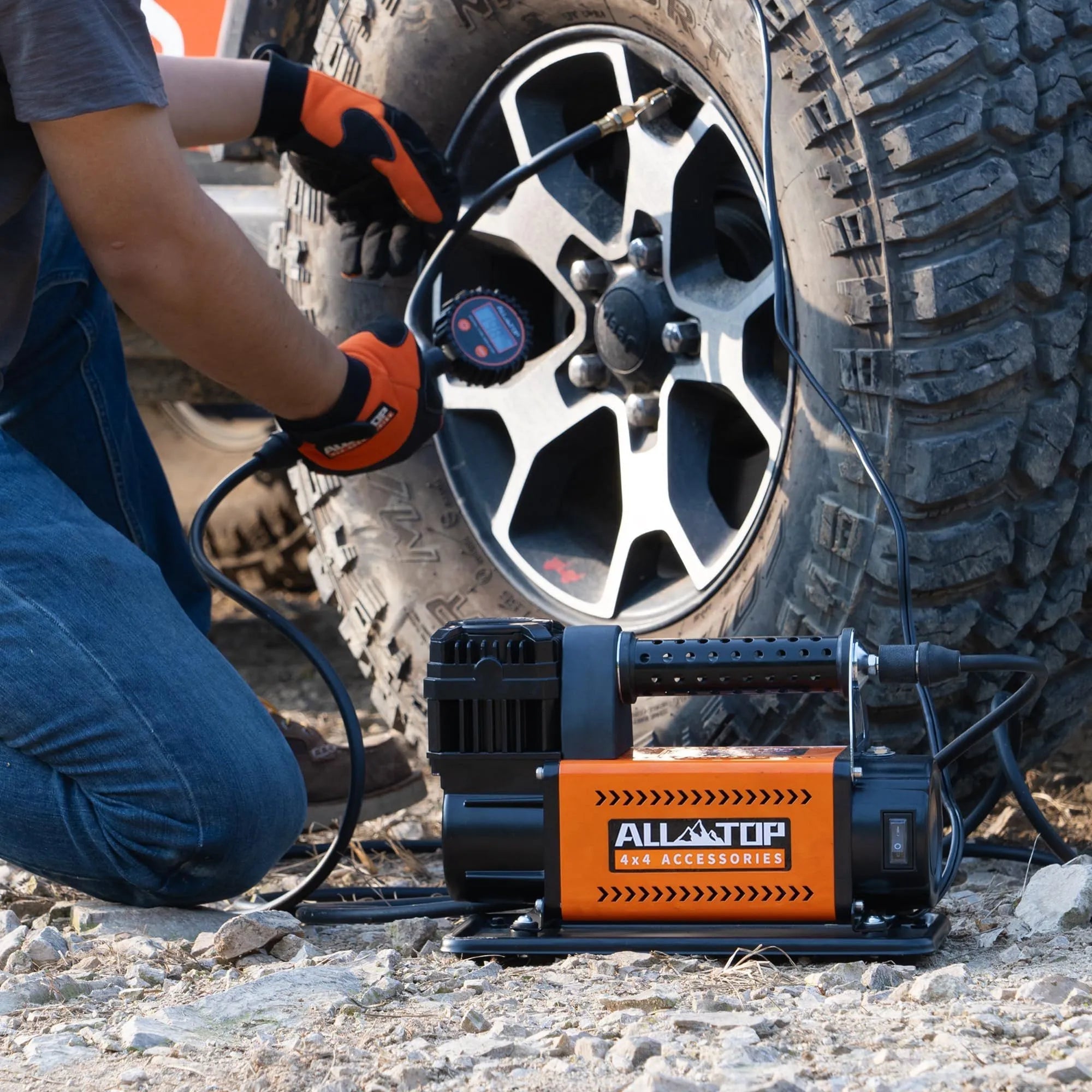 Air Compressor with Digital Pressure Gauge Tire Inflator Kit, 12V Portable Inflator 7.06ft/Min, Offroad Air Pump for Truck Tires, Heavy Duty Max 150 PSI for 4x4 Vehicle & RV