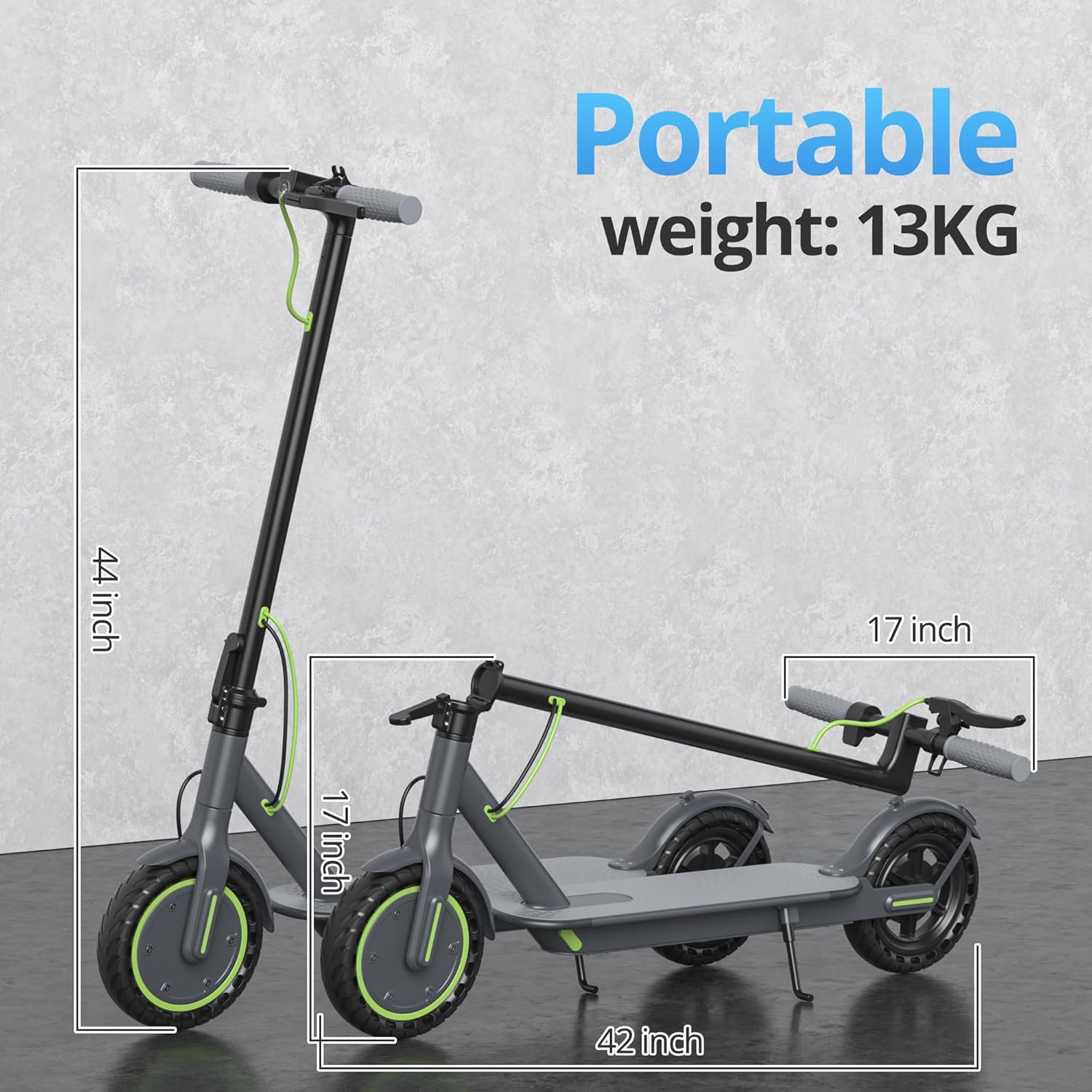 Electric Scooter - 8.5" Solid Tires, 350W Motor, Up to 19 MPH and 21-23 Miles Long-Range Portable Foldable Commuting Scooter for Adults with Double Braking System and App
