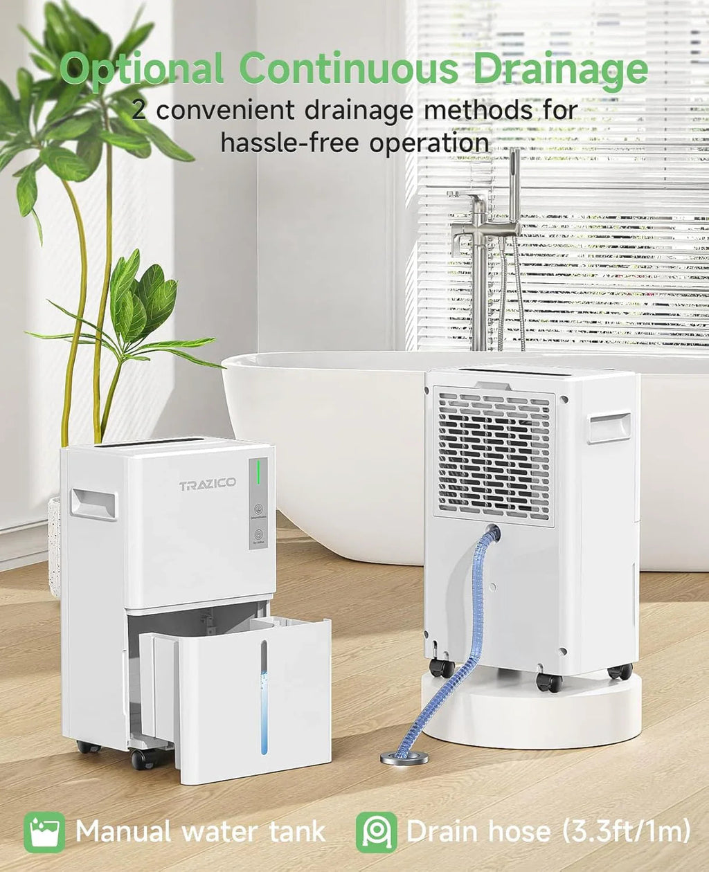 1500 Sq.ft Dehumidifier for Basement 21 Pint Dehumidifiers for Home Large Room with Drain Hose