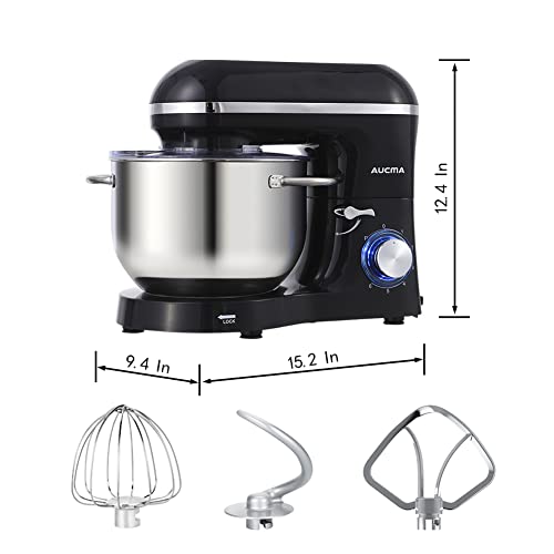 Aucma Stand Mixer, 6.5-QT 660W 6-Speed Tilt-Head Food Mixer, Kitchen Electric Mixer