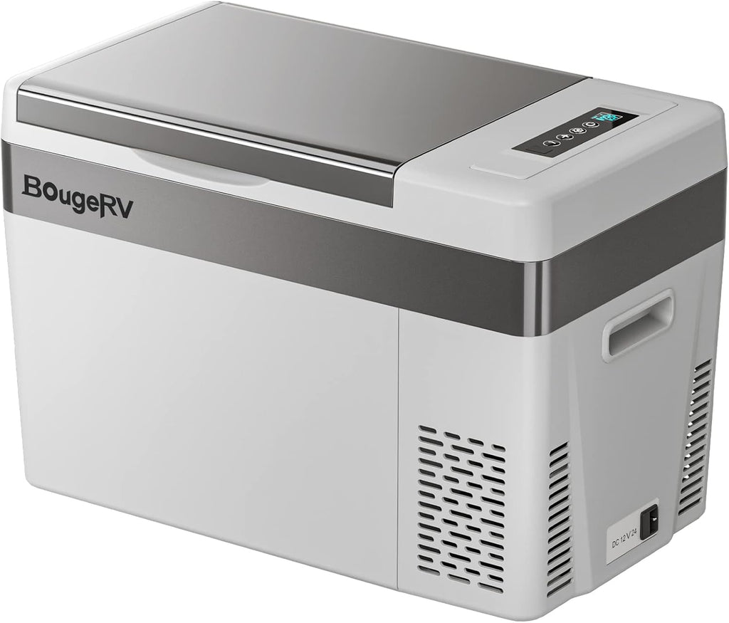 BougeRV 12 Volt Refrigerator 12V Car Fridge 23 Quart Portable Freezer Compressor Cooler 12/24V DC 110~240 Volt AC for Truck Van RV Camper SUV Travel Camping Road Trips Tailgating -7℉~50℉