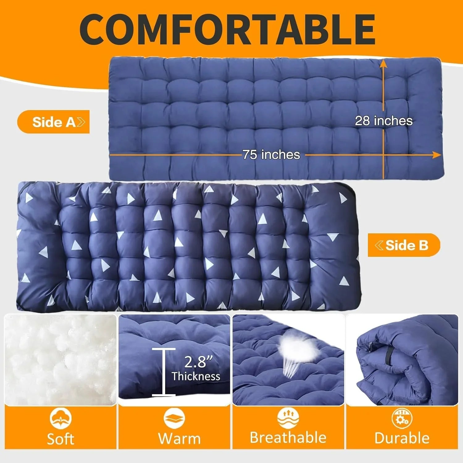 2-Pack Camping Cots with Mattress Comfortable Folding Bed Heavy Duty Baby Cot