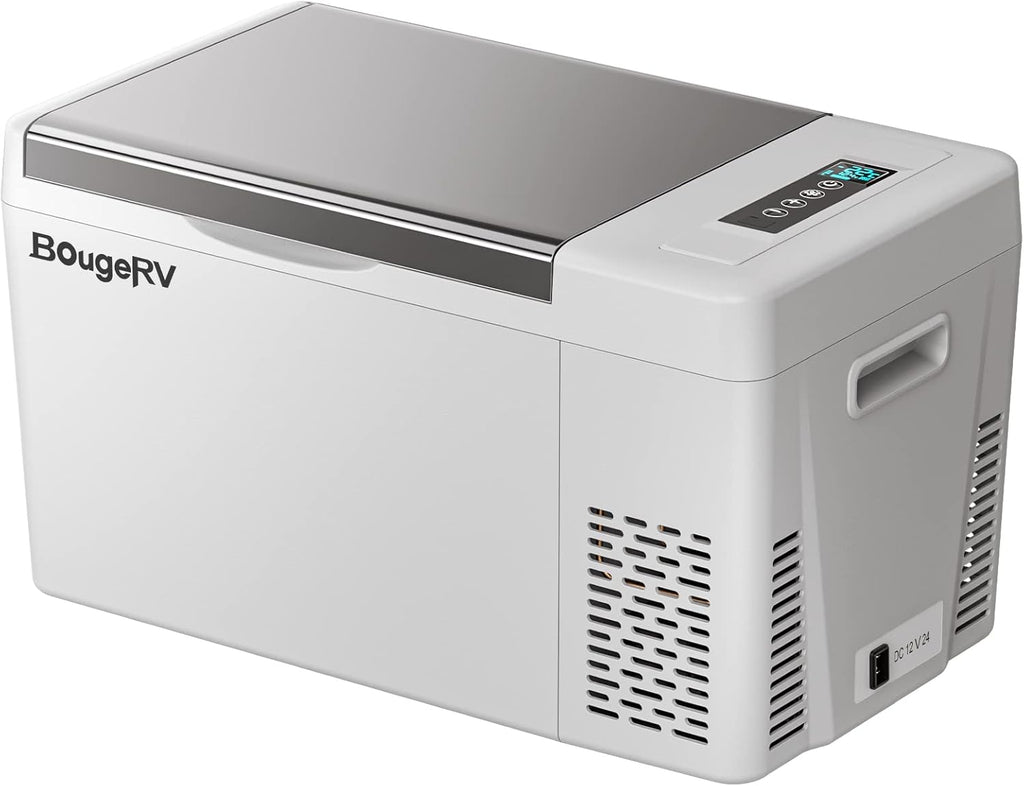BougeRV 12 Volt Refrigerator 12V Car Fridge 23 Quart Portable Freezer Compressor Cooler 12/24V DC 110~240 Volt AC for Truck Van RV Camper SUV Travel Camping Road Trips Tailgating -7℉~50℉