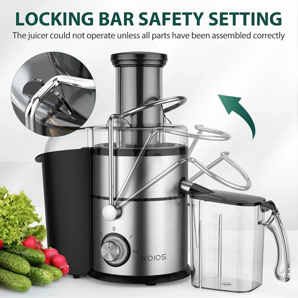 1300W KOIOS Centrifugal Juicer with Extra Large 3" Feed Chute and Titanium Filter