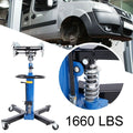 1660 Pounds Hydraulic Car Transmission Jack Vertical Lift with 360掳 Swivel Wheel Pedal ,Blue,33"-70"(0.75Ton)