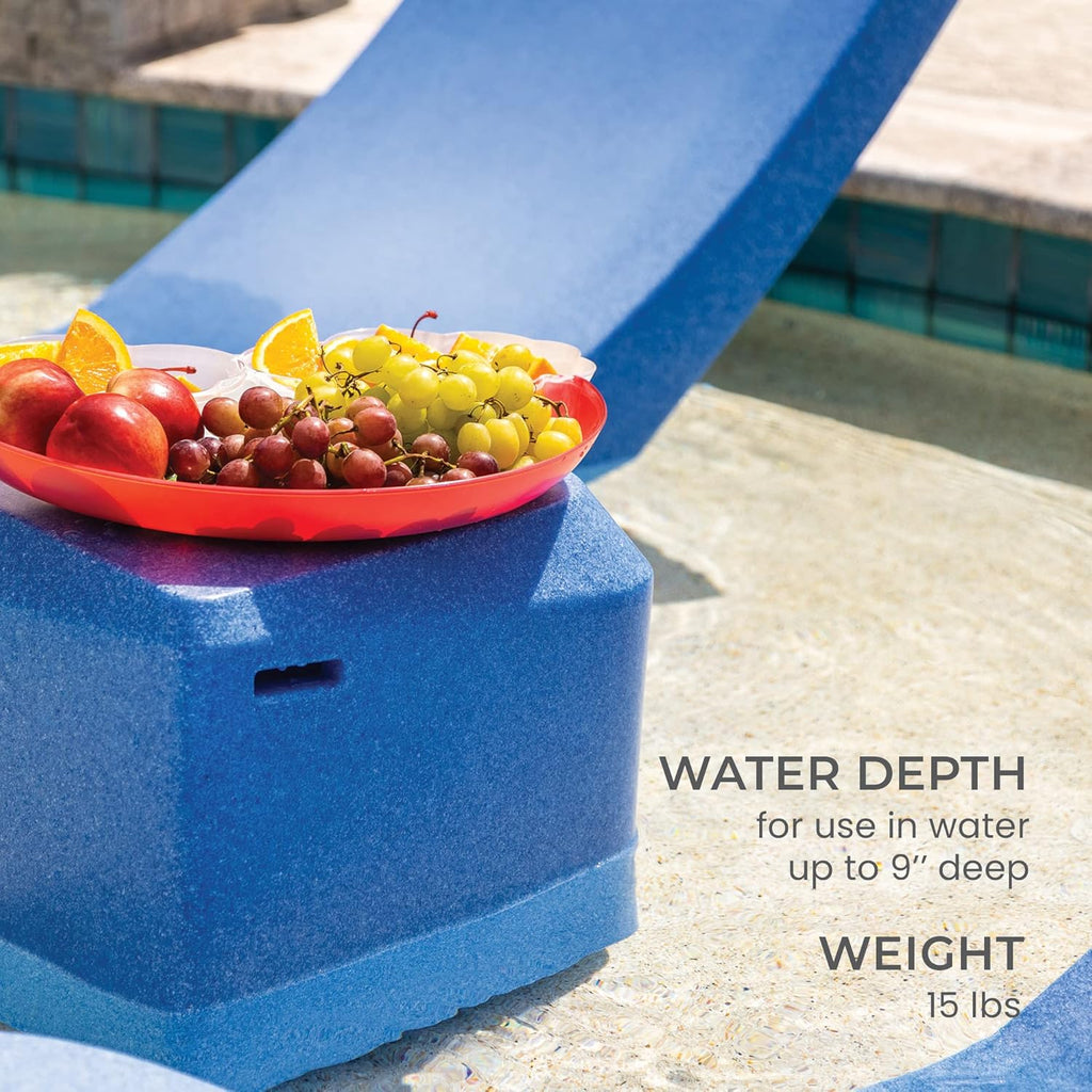 Classic White - in-Pool Chaise Lounger – Designed for Water Depths Up to 9" – Aqua Outdoors – Set of 2 – Compatible with All Pool Types - Poolside & Sun Deck Tanning