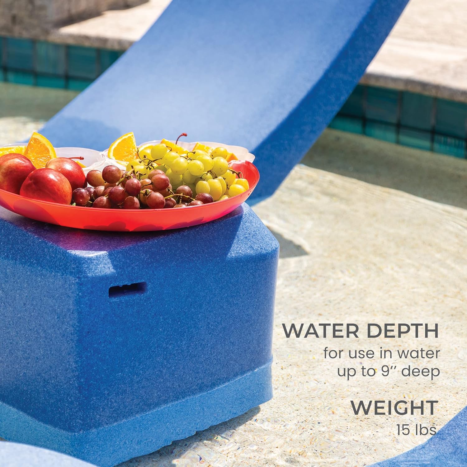 Classic White - in-Pool Chaise Lounger – Designed for Water Depths Up to 9" – Aqua Outdoors – Set of 2 – Compatible with All Pool Types - Poolside & Sun Deck Tanning