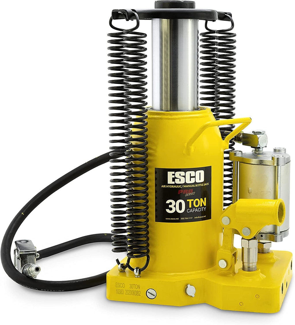 ESCO 30 Ton Pro Series Air Hydraulic Bottle Jack Heavy Duty Lifting for Automotive and Industrial Use