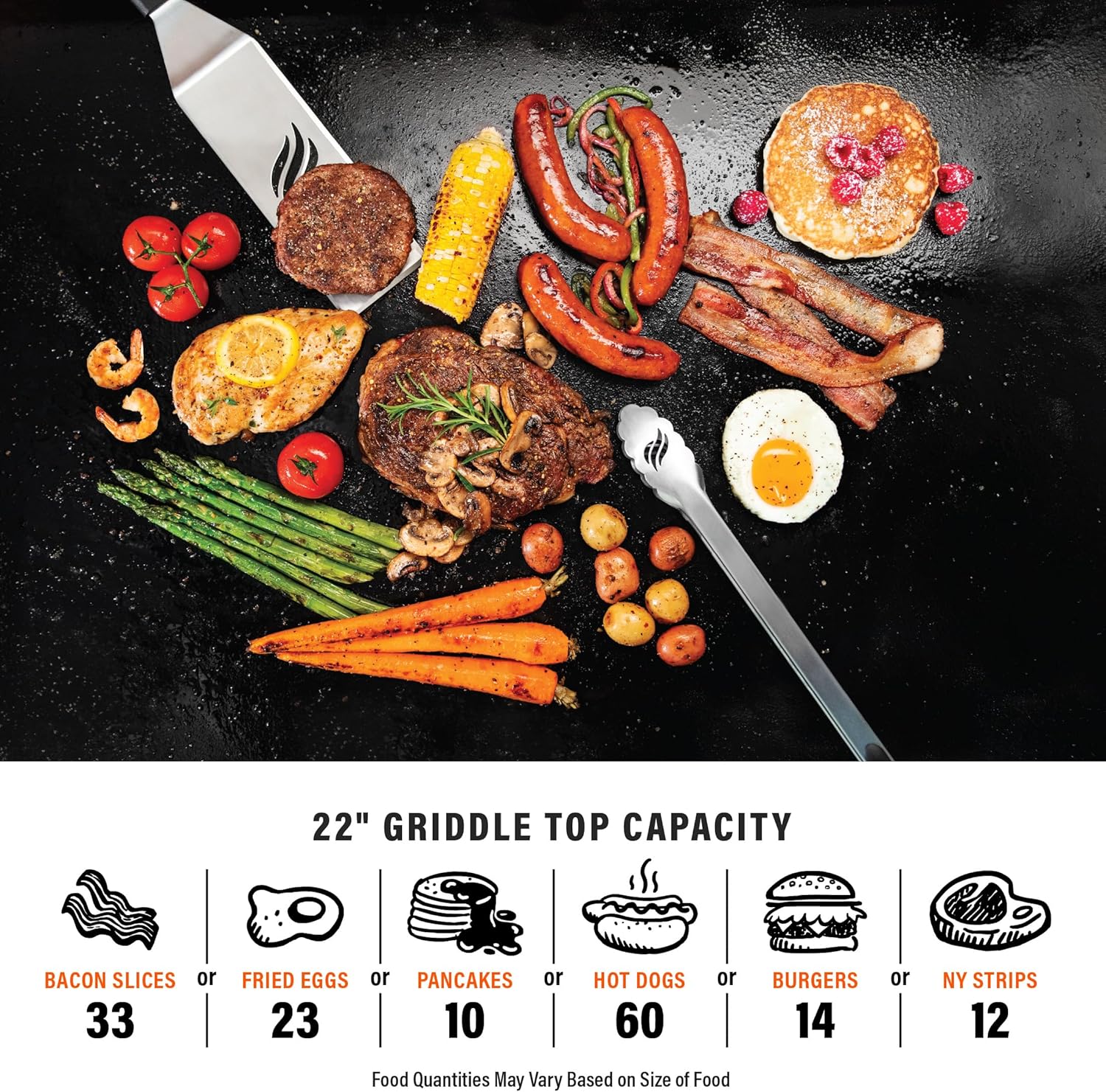Blackstone 1666 22" Tabletop Griddle with Stainless Steel Faceplate, Powder Coated Steel, Black