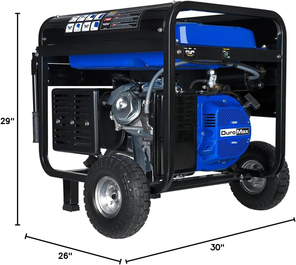 DuroMax XP13000EH 13,000-Watt Dual Fuel Portable Generator - Gas & Propane, Electric Start, Whole Home Backup Power, Transfer Switch Ready, RV & Emergency Ready