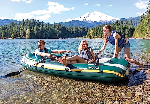 INTEX Seahawk 3 Inflatable Boat Set 790lb Weight Capacity