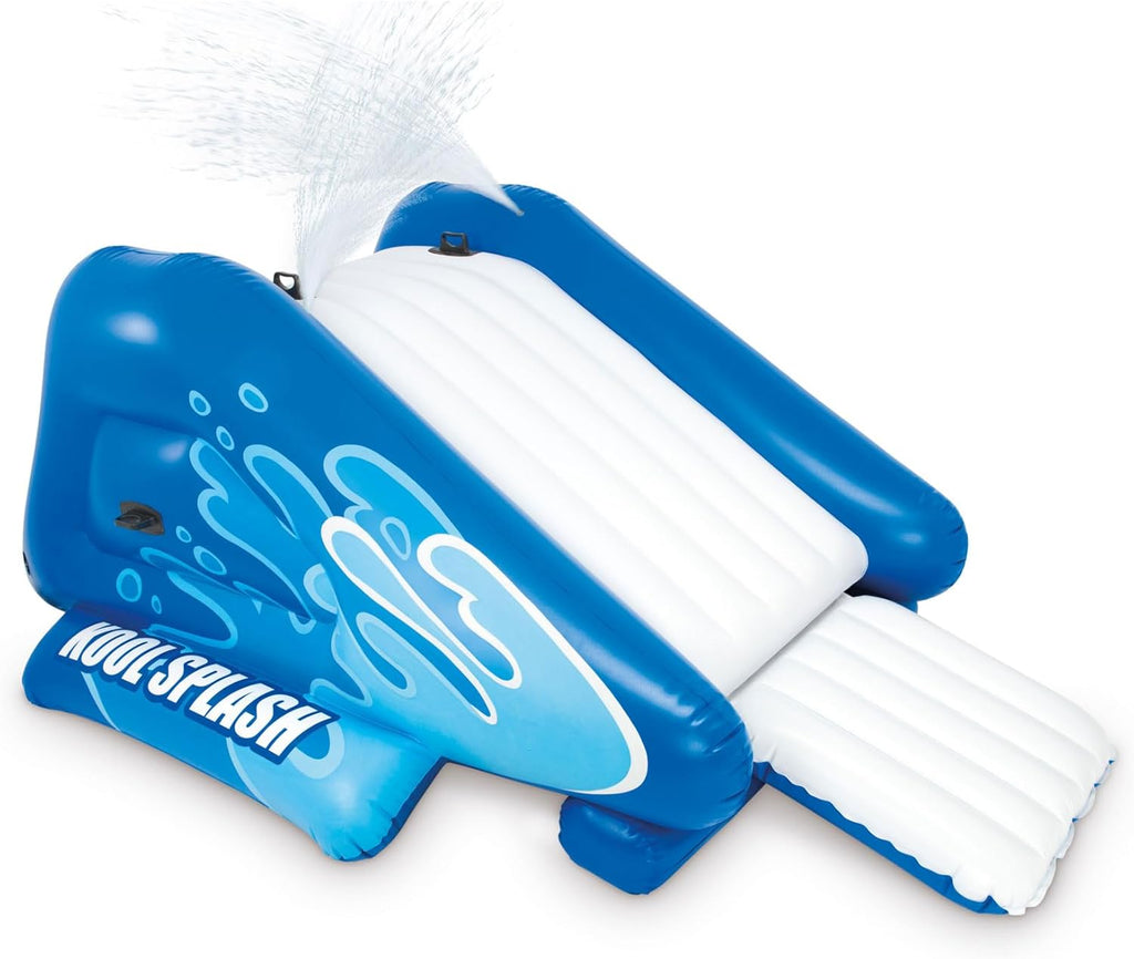 Intex Kool Splash Inflatable Water Slide Swimming Pool Play Center with Built in Sprayers for Kids and Adults, Ages 6 and Up, Blue