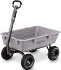 Heavy Duty Poly Utility Dump Wagon Garden Cart w/Pneumatic Tires, 6 Cu Ft - 1200 lb Capacity Outdoor Wheelbarrow for Yard, Landscaping & Gardening, Lawn Tractor or ATV Towable-Gorilla Carts