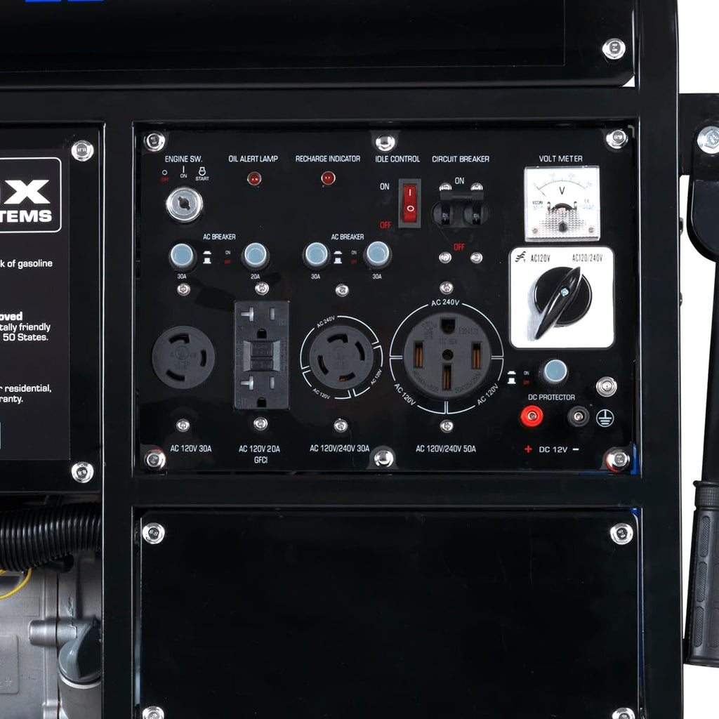 DuroMax XP13000EH 13,000-Watt Dual Fuel Portable Generator - Gas & Propane, Electric Start, Whole Home Backup Power, Transfer Switch Ready, RV & Emergency Ready
