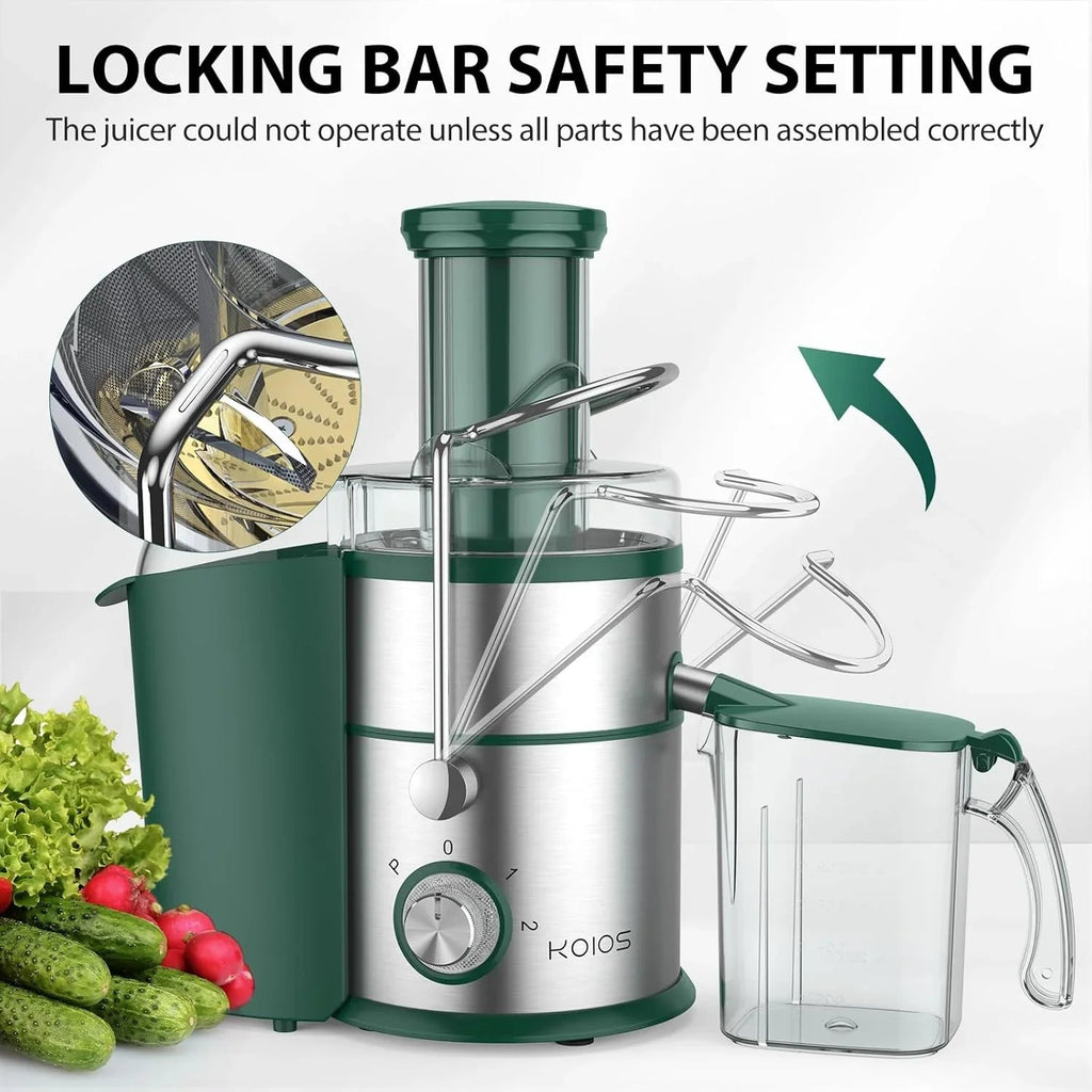 1300W KOIOS Centrifugal Juicer with Extra Large 3" Feed Chute and Titanium Filter
