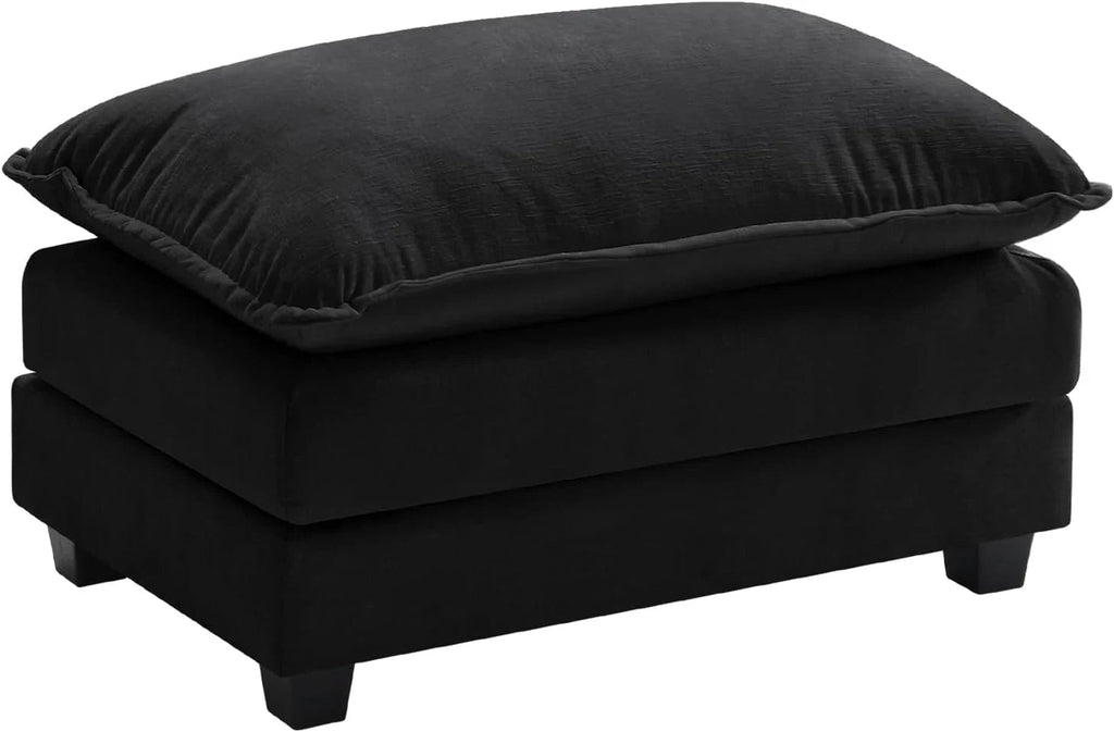 111.4 Inch L Shaped Modern Sofa Modular Cloud Sofa with Ottoman 4 Seater Chenille Deep Seat Sofa